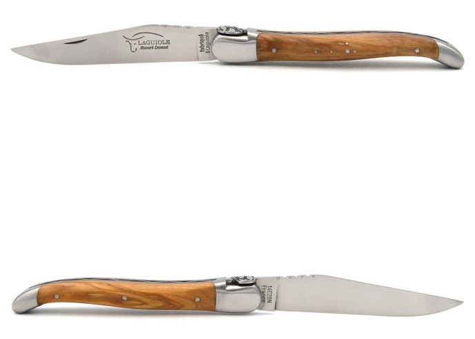 Laguiole Klappmesser, 12cm, Motorradhelm, Griff aus Olivenholz