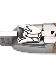 Laguiole Klappmesser, 12cm, Motocross-Helm, Griff aus Olivenholz