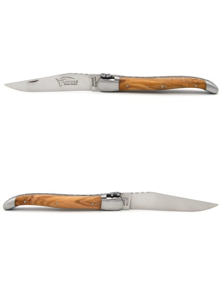Laguiole pliant 12 cm, tête de Maure, lame seule, manche en olivier