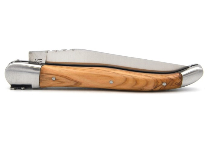 Laguiole Klappmesser, 12cm, Mohrenkopf, Griff aus Olivenholz
