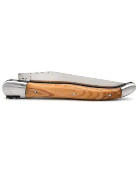 Laguiole Klappmesser, 12cm, Mohrenkopf, Griff aus Olivenholz
