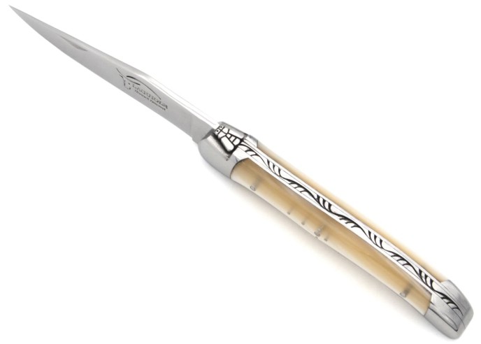 Laguiole pocket knife, 11 cm, welded bee,  pearly acrylic handle