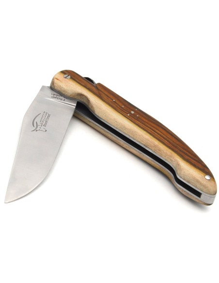 Laguiole Honoré Durand, modèle Chasse, plein manche inox mat, pistachier