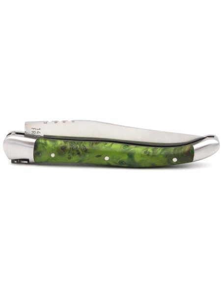 Laguiole pocket knife, 11 cm, forged bee, juniper handle with matt bolsters