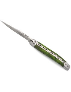 Laguiole Klappmesser, 11cm, Geschmiedete Biene, Heftbacken aus mattem Edelstahl, Griff aus Wacholderholz 2