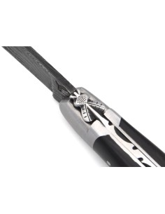 Laguiole 12 cm, abeille classique n°2, lame damas, manche en ébène 2