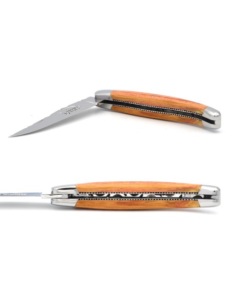 Laguiole 11cm, lame seule, ciselé dessus dessous, mitres inox brillant