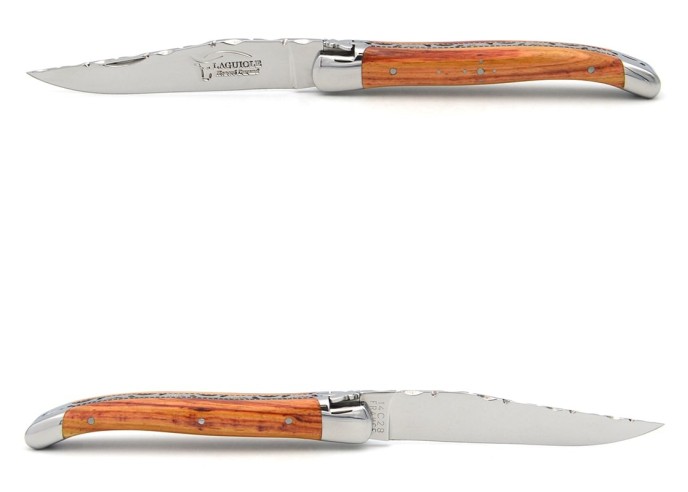 Laguiole 11cm, lame seule, ciselé dessus dessous, mitres inox brillant