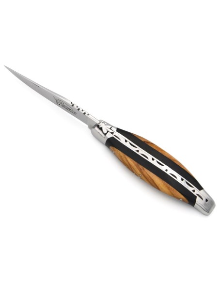 Laguiole pliant 11cm, lame seule, manche super galbé et bi-bois