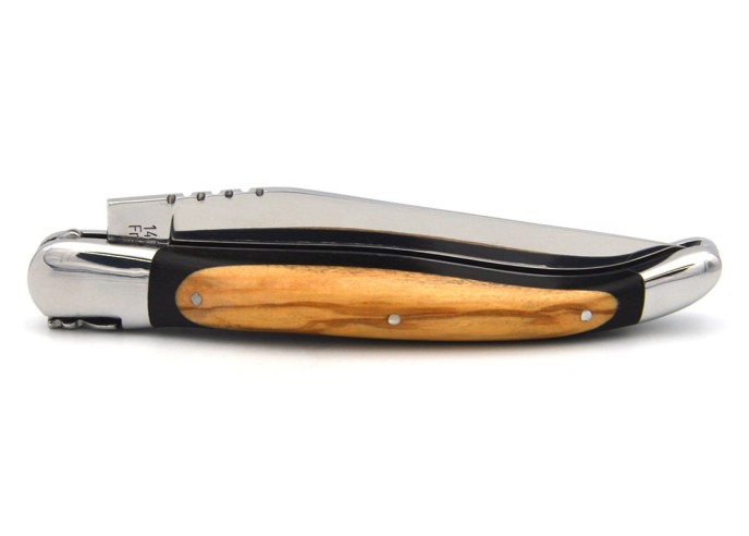 Laguiole pliant 12cm, lame seule, manche super galbé et bi-bois