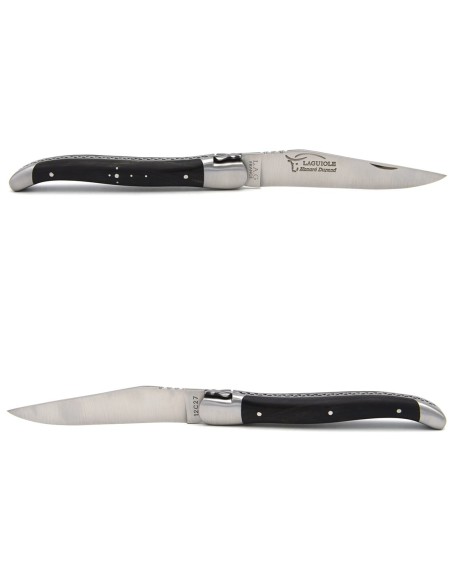 Laguiole pliant  abeille forgée massive, 12 cm, manche pointe de corne