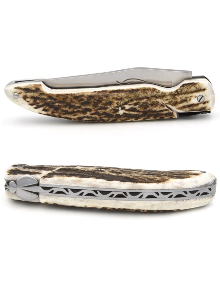 Laguiole hunting knife, 13.5 cm, deer antler full handle