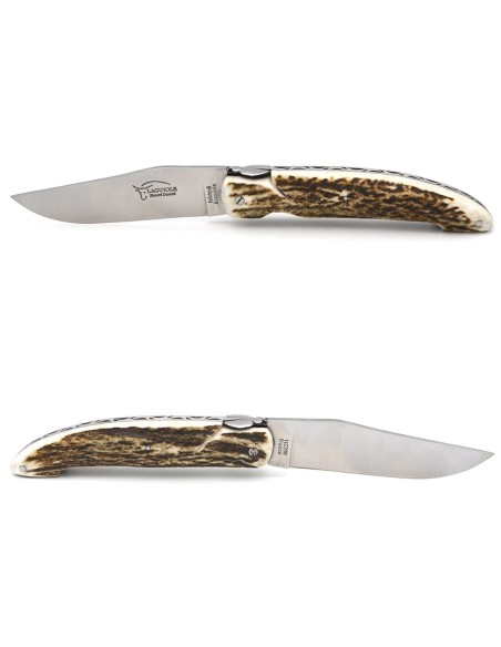 Laguiole-Jagdmesser, 13.5 cm, Voller Griff aus Hirschgeweih