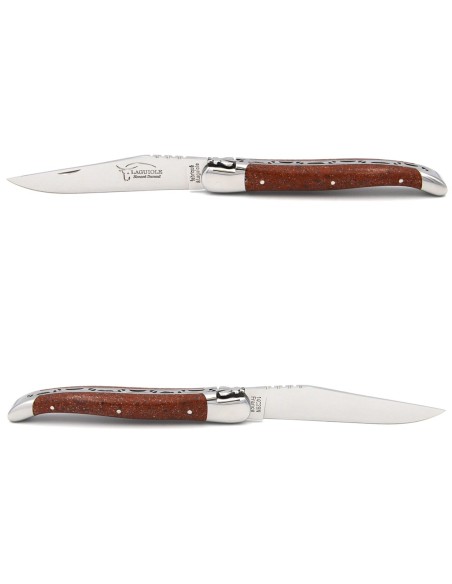 Laguiole pocket knife, 12 cm, Lillebrick handle, forged bee, shiny bolsters