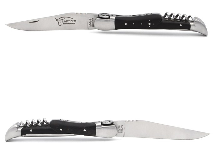 Laguiole 12cm, Reitmuster, Klinge & Korkenzieher & Dorn, Griff aus Hornspitze