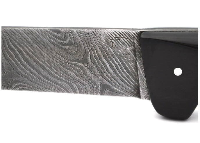 Küchenmesser aus Damaststahl, 15 cm Griff aus Ebenholz