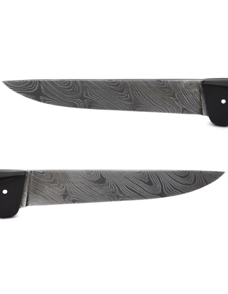 Küchenmesser aus Damaststahl, 15 cm Griff aus Ebenholz
