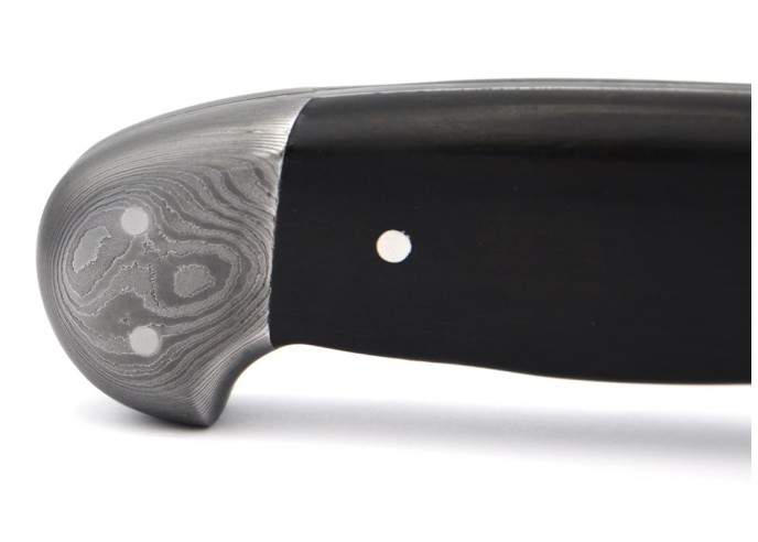 Küchenmesser aus Damaststahl, 15 cm Griff aus Ebenholz