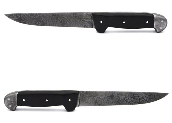 Küchenmesser aus Damaststahl, 15 cm Griff aus Ebenholz
