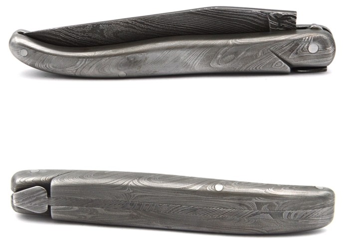 Laguiole Klappmesser, 12cm, Vollständig aus Damast
