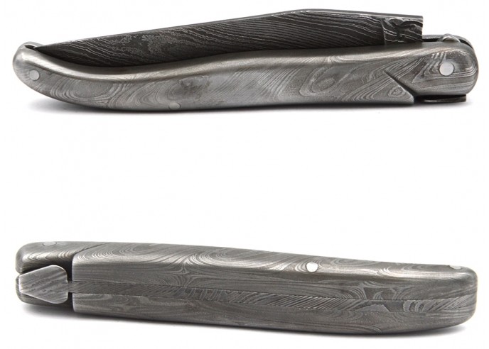 Laguiole pocket knife, 12 cm, complete "Wild" Damascus steel blade