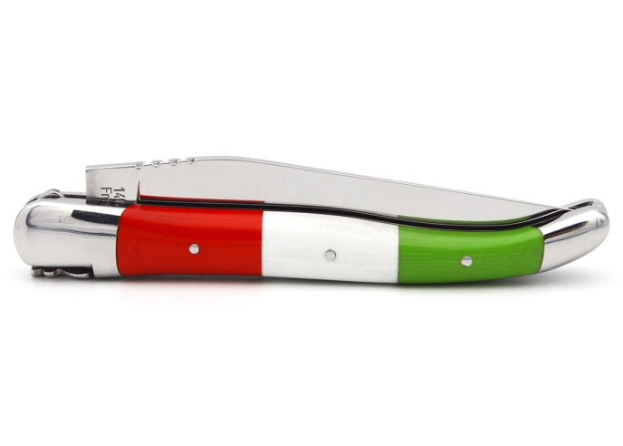 Laguiole pocket knife 12 cm, Italy model, forged bee, shiny bolsters