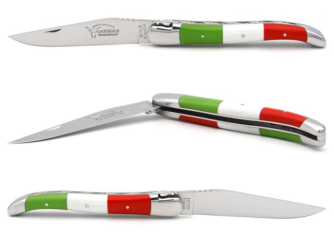 Laguiole pocket knife 12 cm, Italy model, forged bee, shiny bolsters