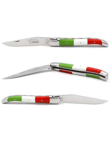 Laguiole pocket knife 12 cm, Italy model, forged bee, shiny bolsters