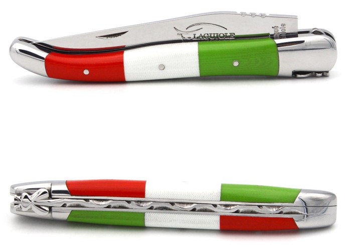 Laguiole pocket knife 12 cm, Italy model, forged bee, shiny bolsters