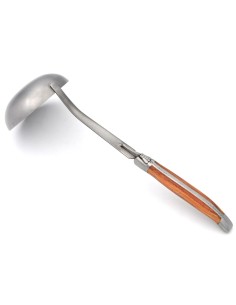 Laguiole ladle, wide rosewood handle with matt stainless steel bolsters