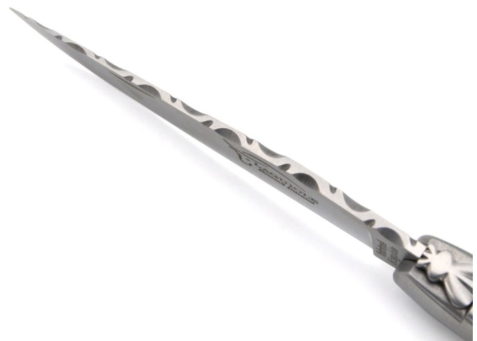 Laguiole 12cm, Korkenzieher, oben und unten ziseliert , Wacholder