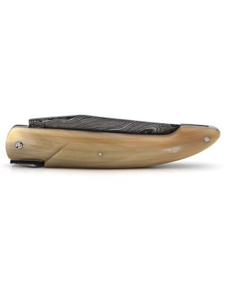 Laguiole hunting knife, 13.5 cm, pale horn tip full handle