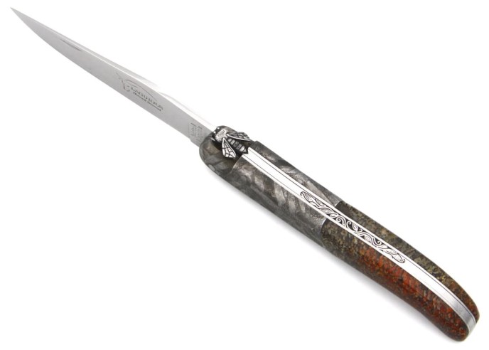 The dinosaur - Sauropod bone and meteorite Laguiole knife