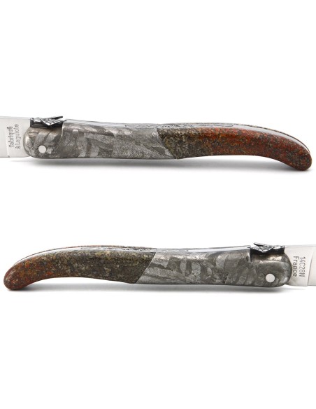 Der Dinosaurier - Laguiole-Messer aus Sauropodenknochen und Meteorit.