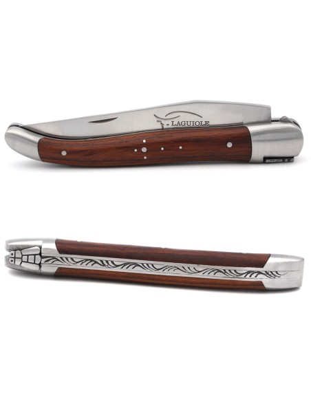 Laguiole pocket knife 12 cm, welded bee, purplewood handle