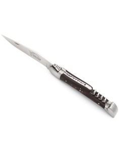Laguiole Klappmesser, Klinge und Korkenzieher, Griff aus Veilchenholz 2