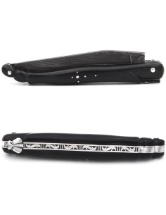 Laguiole pliant 12cm, acier Damas Sauvage, plein manche queue de scorpion
