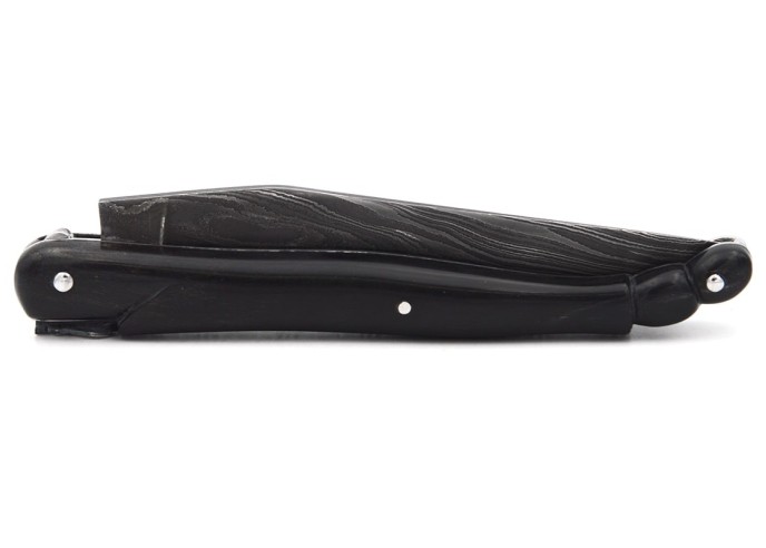 Laguiole pliant 12cm, acier Damas Sauvage, plein manche queue de scorpion