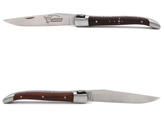 Laguiole Klappmesser, 10cm, Griff aus Veilchenholz, Geschweißte Biene