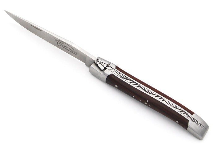 Laguiole pocket knife, 10 cm, purplewood handle, welded bee