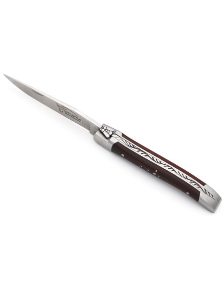 Laguiole pocket knife, 10 cm, purplewood handle, welded bee