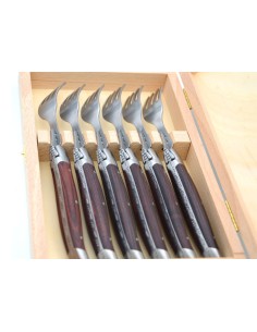 Laguiole Tafelgabeln, breiterer Griff aus Veilchenholz