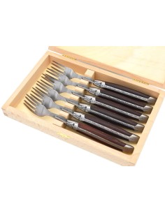 Laguiole forks, wide purplewood handle, matt stainless steel bolsters 2