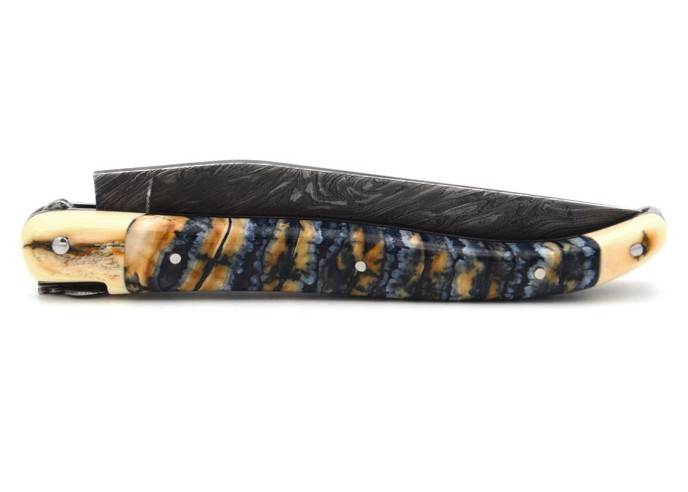 Laguiole knife in mammoth molar with mammoth tusk bolsters