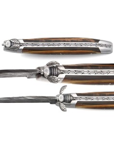 Laguiole 12cm, Mechanische Biene, Klinge Damast, Mammutstoßzahn 2