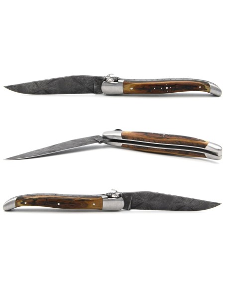 Laguiole 12cm, Mechanische Biene, Klinge Damast, Mammutstoßzahn