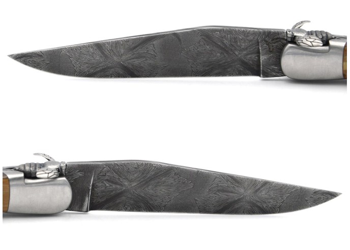 Laguiole 12cm, Mechanische Biene, Klinge Damast, Mammutstoßzahn