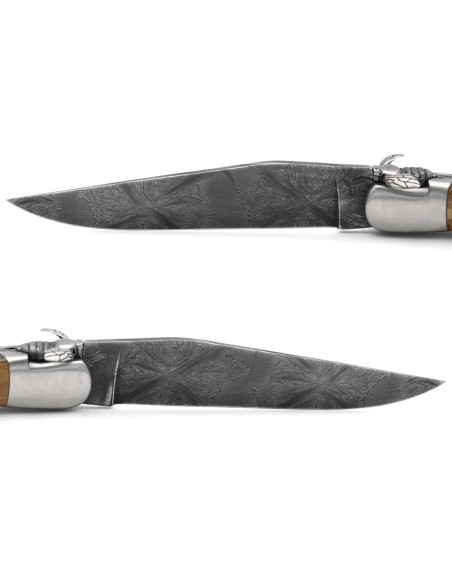 Laguiole 12cm, Mechanische Biene, Klinge Damast, Mammutstoßzahn