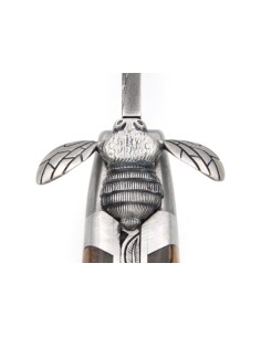 Laguiole pliant abeille mécanique, lame Damas, défense de mammouth