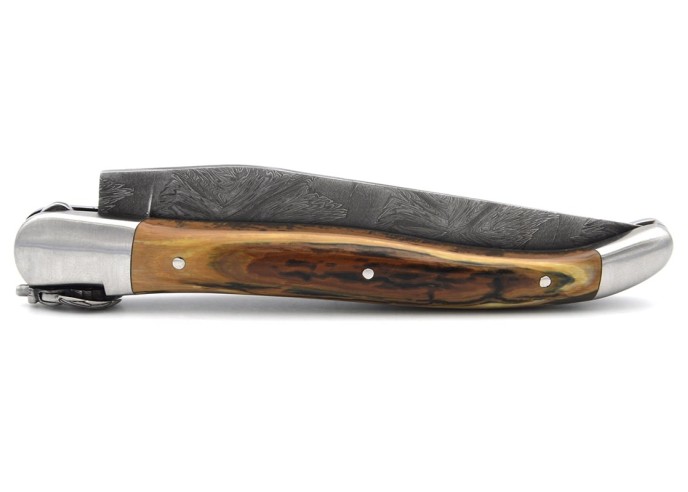 Laguiole 12cm, Mechanische Biene, Klinge Damast, Mammutstoßzahn